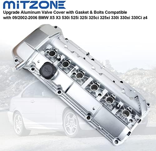MITZONE Upgrade Kit алуминиева капачка на вентила е Съвместим с 2002-2006 година BMW X5 X3 530i 525i 325i 325ci 325xi 330xi 330ci z4 Подмяна на # 11127512839