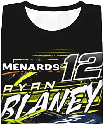 Тениска ASFRSH Ryan Blaney 12 за момичета и момчета, Тениска с къс ръкав и принтом, Спортна Класическа Риза, Тениска с кръгло деколте