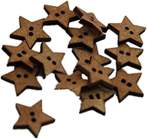 Около 50шт САМ Шевни Скрапбукинговые Занаяти Кафяви Дървени Копчета, с фиксирана облегалка във формата на Звезди и Креативна Професионална Обработка