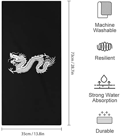 Кърпи за ръце от Микрофибър с Силует Китайски Дракон, Супер Впитывающее Кърпа, Бързосъхнеща Гъба