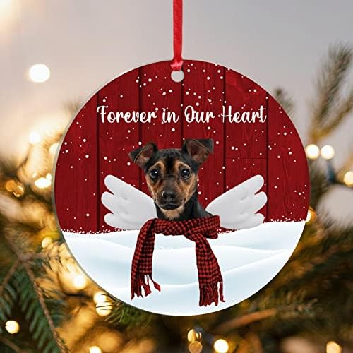 Evans1nism Куче Паметник Коледен Акрилни Украшение Завинаги в сърцето ни през Цялата Спомен Куче Corgi 3 Инча с Червен Конец Загуба