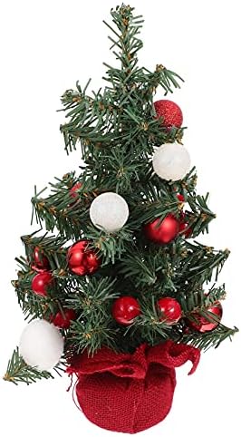 PRETYZOOM Маса Мини-Коледно Дърво, Изкуствени Коледни Бор с Шариковым Орнаменти Нежна Коледна Настолна Дърво за Коледна Декорация