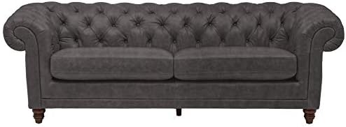 Марка – Кожен диван-канапе Stone & Beam Bradbury Chesterfield 92,9 инча, черен