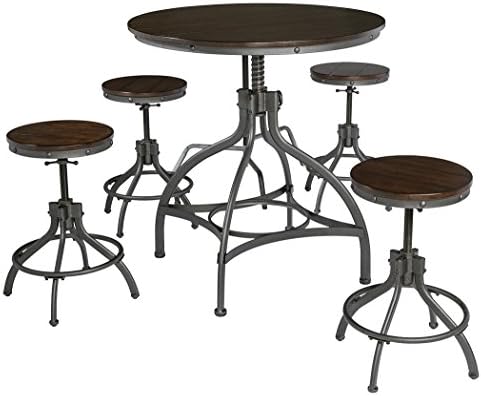 Корпоративна дизайн от Ашли Odium маса за Хранене, набиране на височина с плота от 5 теми, включва маса и 4 Продуктова стола, Изкуствено