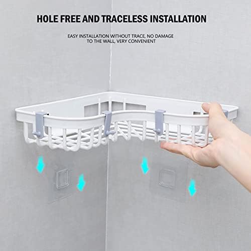 BLMIEDE Пластмасов Триъгълна Полк за Баня, Стенен Ъглов Рафтове За Съхранение, Декорация на Дома, Аксесоари за Баня, Държач за Гъба