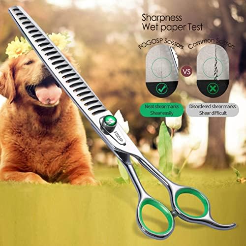 Професионални Филировочные Ножици FOGOSP за Кучета, 8-инчов Ножици, за да се Грижи за Кучетата, Ножици за домашни Любимци, Японски 440C, Скоростта на Разреждане, 70%, 24 Зъба