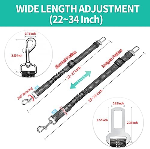 Авто Каишка за колан за кучета BAAPET, 2 Комплекта предпазни Колани за домашни любимци с Ударопоглъщащ бънджи и Светлоотразителни конци за автомобилния ограничават у?