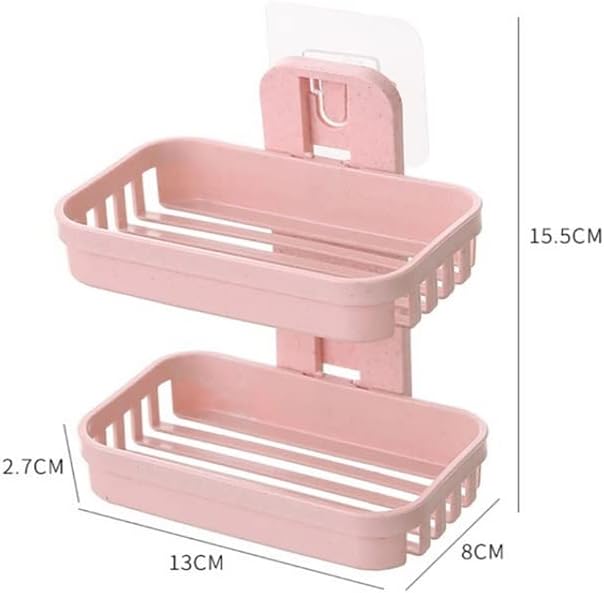 DHDM Стенни Двупластова препарат за съдове с чекмедже без перфорация, Държач за източване на Кухненска гъба, Кутия за съхранение (Цвят: E, размер: 15,5 * 13 см)