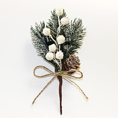 Ourona 2 Опаковане на Коледни борови шишарки, Имитация на Коледните декорации от Плодове, Мини Елха от борови иглички, Букет от