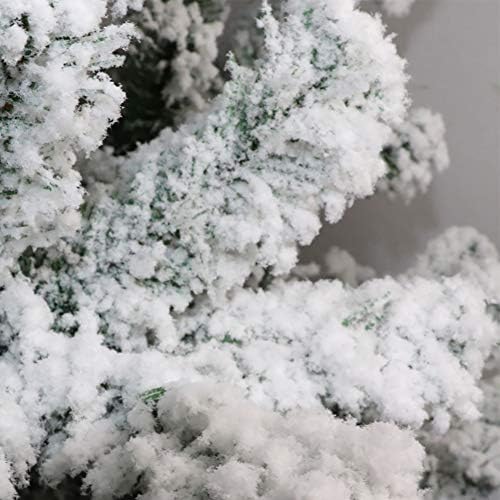 Коледно Дърво от Премиум-клас, от Бял Сняг/Флокированная 9,8 фута, Изкуствена Коледна Елха на Панти, Празничен декор от Бор с Метална