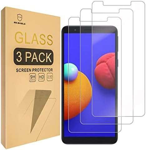 Mr.Shield [Комплект от 3 позиции] е Предназначен за Samsung (Galaxy А01 Core) [Закалено стъкло] [Японското стъкло твърдост 9H] Защитно фолио за екрана с доживотна заместител