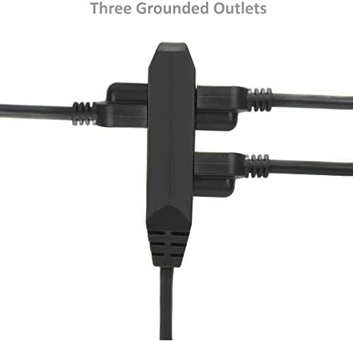 Удължителен кабел /Тел BindMaster с дължина 10 Метра, със заземяване на 3 контакт, 3 гнезда, Сверхпрочный, Черен...