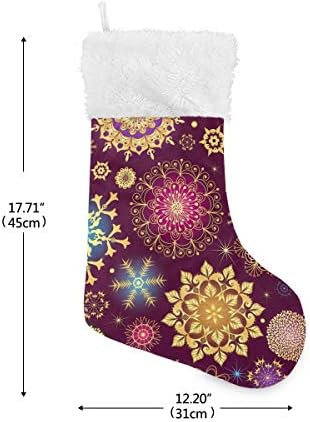 Коледни Чорапи ALAZA, Лилаво Снежинки, Класически Персонални Декорации за Отглеждане в Голям Размер за Семейна Празничния сезон,