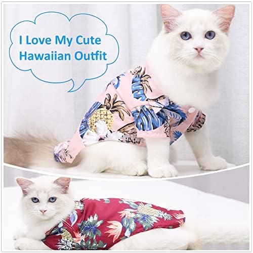 Хавайска Тениска за кучета, 4 опаковки, Дишащи Летни Блузи, Облекла за кучета, Плажна Риза за домашни Любимци, Тениски, Поло за малки/Средни Кучета и котки, 4 различни