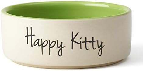 Купа за котки PetRageous 17008 Happy Kitty е от гранитогрес, подходяща за измиване в съдомиялна машина, 2 Чаши с Диаметър 5 см и