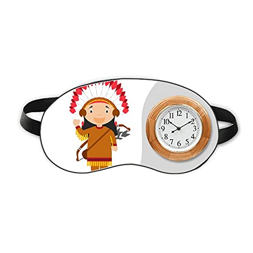 Племе Аборигени на САЩ Карикатура Зимен сън на Очите Главоболие Часовници Пътуване Лампа на Кутията