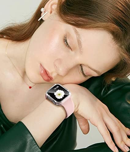 ZAROTO за Apple Watch калъф 40 мм, с фолио от закалено стъкло за iwatch серия 6/5/4/SE, с украса във вид на Кристали, Кристал Броня Пълно Покритие Защитен Калъф За Жени Момичетата на 4