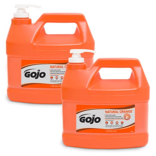 Индустриален препарат за измиване на ръцете с пемза GOJO Natural * Orange, 1 Галон Быстродействующего Лосион за измиване на ръцете с пемзовым помпа (опаковка от 2 броя) - 0955-02