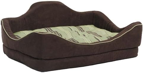 Дизайнерско легло за домашни любимци MidWest Quiet Time с размери 18 на 12 инча, цвят Зелен /Кафяв