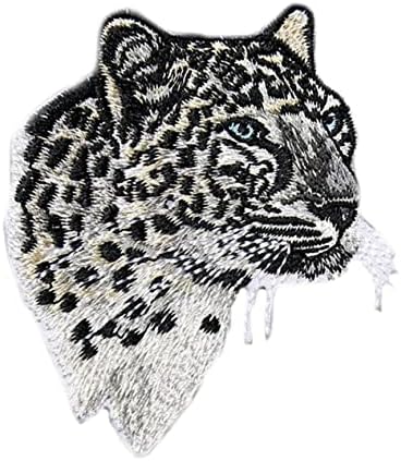 Sourcemall Снежен Леопард и Вълк Гали /Шият Ивици, Бродирана Апликация за дреха, със собствените си ръце, Сака, Дънки, Раници, шапки, Декоративно шиене (Снежен Леопард и Въ