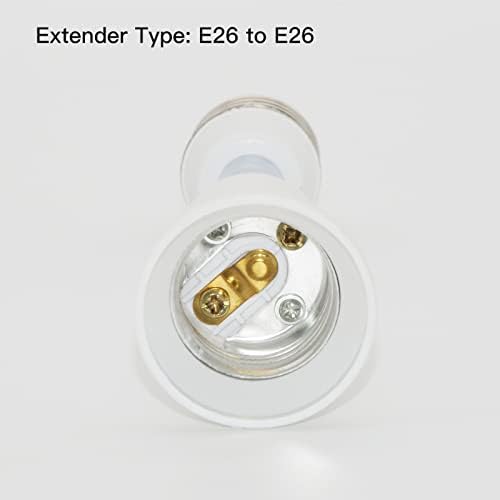 Удължител за контакти E26/E27 4,5-инчов Адаптер за контакта на крушката Гъвкав, регулиращи се На 180 °, Сгибаемый на 360 ° Конвертор Удължител контакти (2 опаковки)