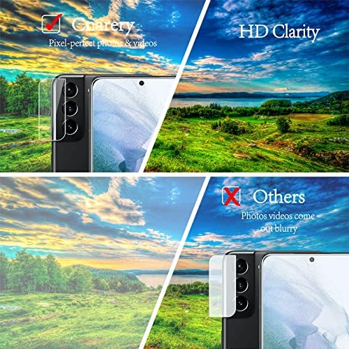 Cnarery [2 + 2] 2 опаковки със защитно фолио за Samsung Galaxy S21 5G с подкрепата на пръстови отпечатъци и 2 опаковки със защитно