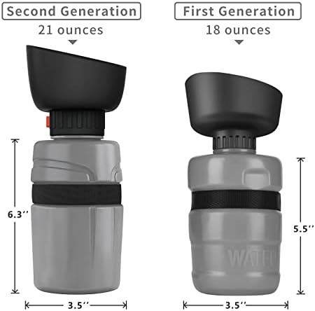 Преносима бутилка за вода за кучета SwSun със сгъваема чаша 2 в 1, фланец диспенсер за поилки за кучета, подходящ за разходки с кучета на открито, разходки и пътувания. Н