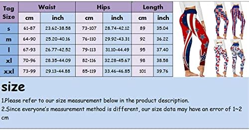 Патриотични Гамаши с флага на сащ Дамски Независимост с Висока талия Панталони за дневен Джогинг Леки Спортни Панталони за Йога