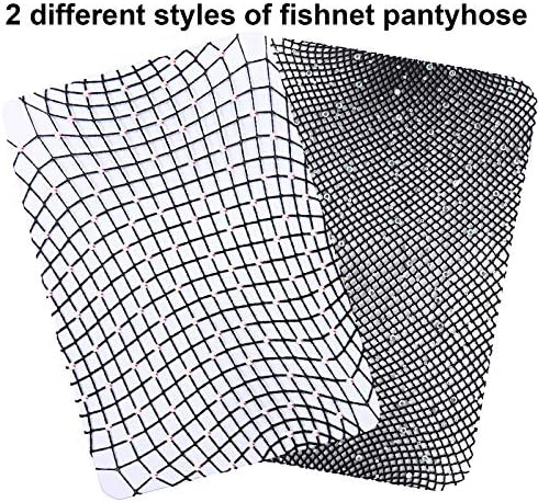 Aneco 2 Чифта Големи Размери, Рибарска Мрежа, с Блестящи Диаманти, Секси Черен Чорапогащник с Кръстосани Мрежа, Чорапогащници, Чорапи