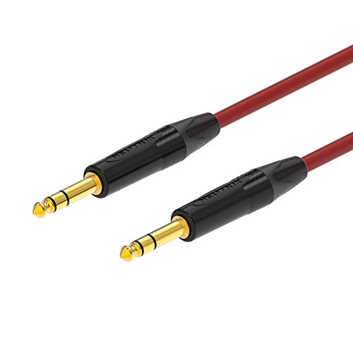 Четырехбалансный Микрофон кабел Canare L-4E6S Star | 1/4 инча TRS-1/4 инча TRS | Neutrik Gold | 9 Фута | Червен | Сглобена в САЩ