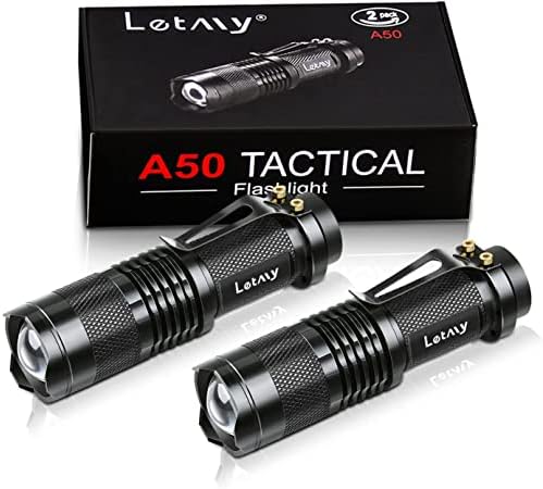 Тактически фенер LETMY, 4 комплекта супер ярки led мини-прожектор с клипс за колан, мащабируема, 3 режима, водоустойчива - най-Добрият