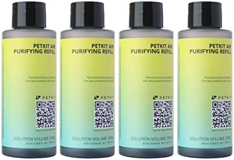 Почистване пълнители PETKIT PURA X, Сменяеми Пълнители за премахване на миризмата (4 Бутилки) за котешки тоалетни Pura X и Pura