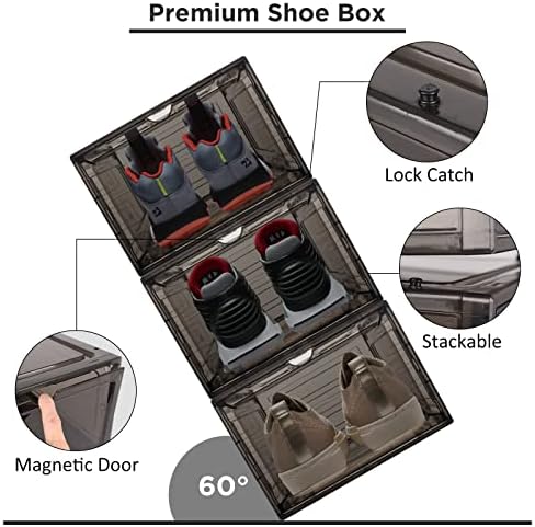 Кутии За съхранение на обувки Colmthys, Прозрачна Пластмасова Штабелируемый Органайзер За обувки, Маратонки, а обувките Витрина