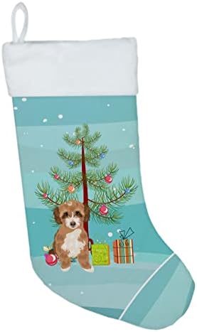 Carolin's Treasures WDK3036CS Драскат Трицветна #2 Коледни Чорапи, чорапи за висящи пред камината, Коледен Сезон декорация За Партита и Семейни Празнични Украси,