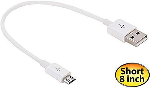 Къс microUSB кабел, съвместим с вашия Oppo A5s и осигуряване на високоскоростен зареждане. (1 бяло, 20, см 8 инча)