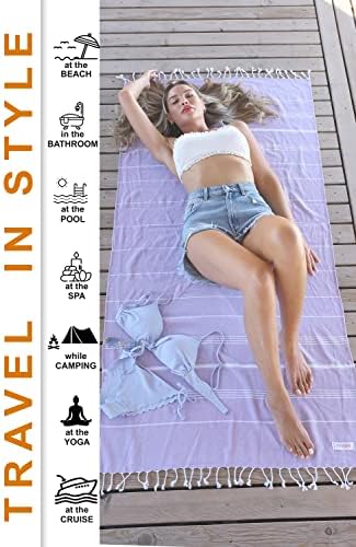 Пътни настилки кърпа Evelynen бързо съхнещи леки Турски Плажни кърпи Голям размер 39x71 с чанта подарък – хавлии за Плаж без пясък