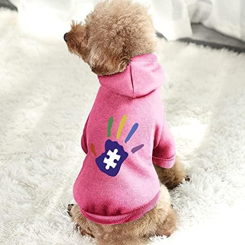Цветни Аутистические Ръчни Персонални Качулки За Домашни Кучета Мека Уютна Дрехи За Кучета Дишащи Пуловери за Домашни Любимци с Шапка XS