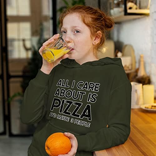 All I Care About is Pizza Детска hoody отвътре с гъба - Word Art Детска hoody с качулка - Тема hoody за деца