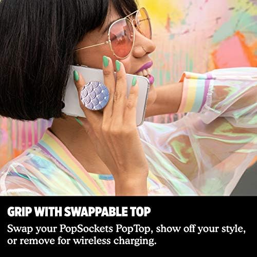 PopSockets PopGrip: Дръжка за телефон и поставка за телефон Сгъваеми, разменени Надмощие, Переливающийся русалочий перли.