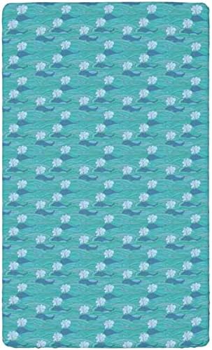 Чаршаф за бебешки легла с китова тема, Стандартен Чаршаф за матрак за бебешко креватче, Меки и Дишащи Кърпи -Детска Чаршаф за момчета и момичета, 28 x 52, с цвят на морск