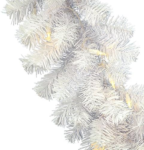 Изкуствена Коледна Гирлянда от Бял смърч Vickerman 9', Без светлина - Коледна Гирлянда От Изкуствена Яде - Сезонен Декор за дома