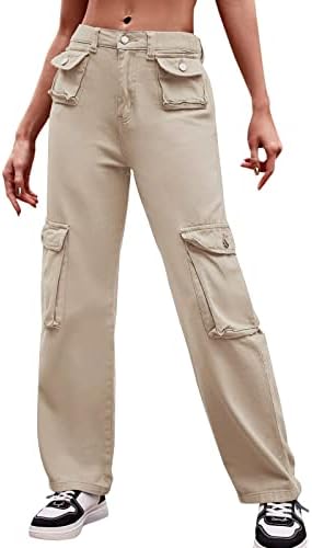 Готически Панталони за Жени, по-Големи Размери, Y2K, Прави Широки Панталони-Парашут, Реколта Y2k, Широки Панталони за Джогинг с
