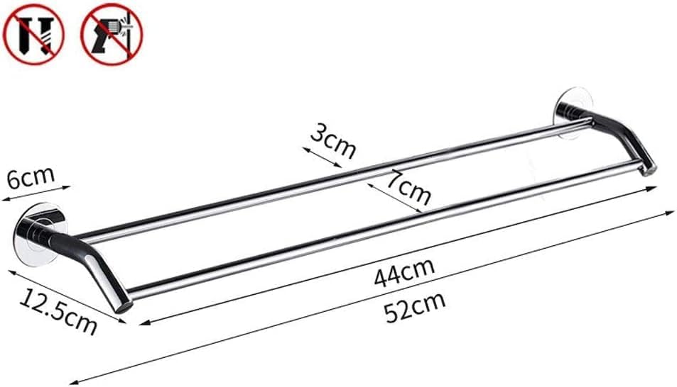 Монтиране на Багажник за баня, Държач За Кърпи От Неръждаема Стомана, Без Удар, Двойна Закачалка За Хавлии В Банята, Кухненски Рафтове за Баня / 52 см