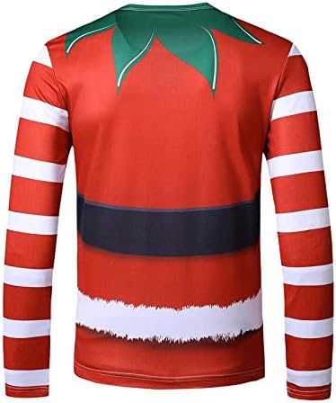 XXBR Коледни тениски за мъже, 3D Забавен Коледен Принт на Дядо Коледа, Джентълменско Вратовръзка, Вечерни Костюми, Ежедневни Тениски с кръгло деколте