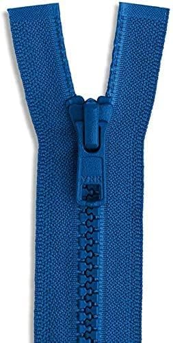 Яке YKK №5 от формованного вислона Royal Blue средна плътност с разделителна цип - Изберете си дълъг - Цвят: кралско синьо №558