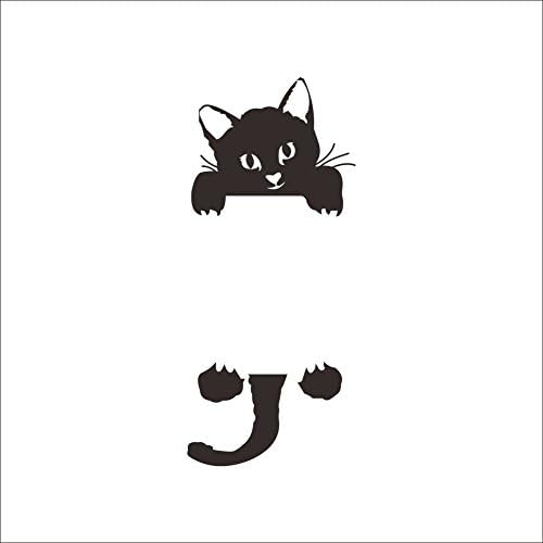 YttBuy-Малка Черна Котка На Стикери За Стена Прекъсвач Светлина Декор Етикети Художествена Рисувана Украса На Детска Стая