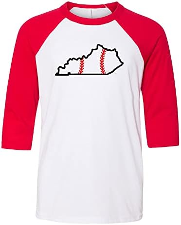 Бейзболна риза State Shape Kentucky Kids С ръкав Raglan Три Четвърти, Младежта Бейзболна риза