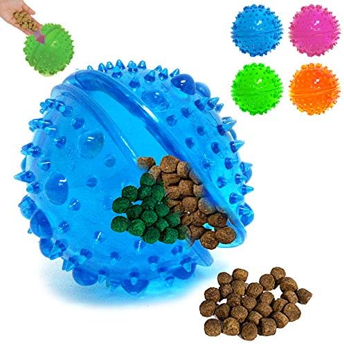 AllTopBargains 2 Опаковки Играчка за домашни кучета Tricky Treat Ball Fun Интерактивен Дъвчене IQ Диспенсер за хранене Play