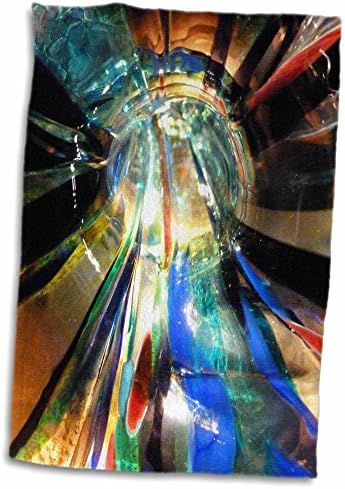 Чаршафи от стъкло 3dRose Florene Contemporary - Aqua Blue Orange (twl-38967-1)