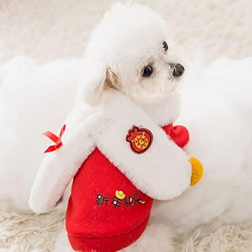 LEPSJGC Шал-яка, качулка, за кучета, пуловер, зимна коледна дрехи, по-дебели домашна котка, празника на Пролетта (Цвят: бял-Динозавър Doodle4, Размер: S code)